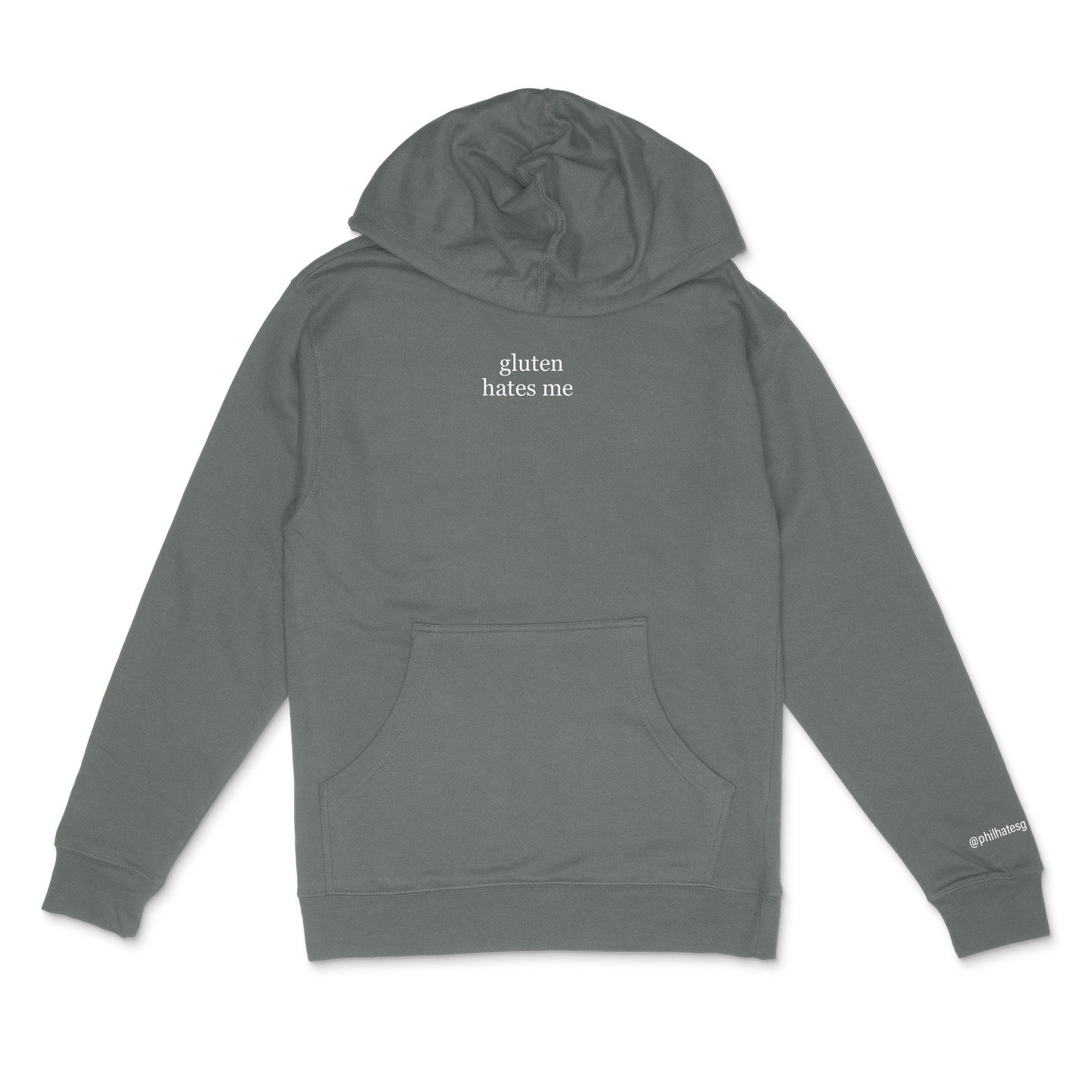 SALE | "gluten hates me" - hoodie (pigment black)