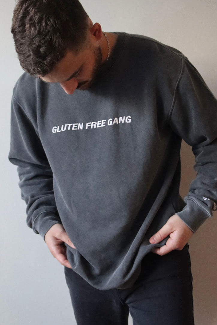 SALE | "gluten free gang" - crewneck (pigment black)