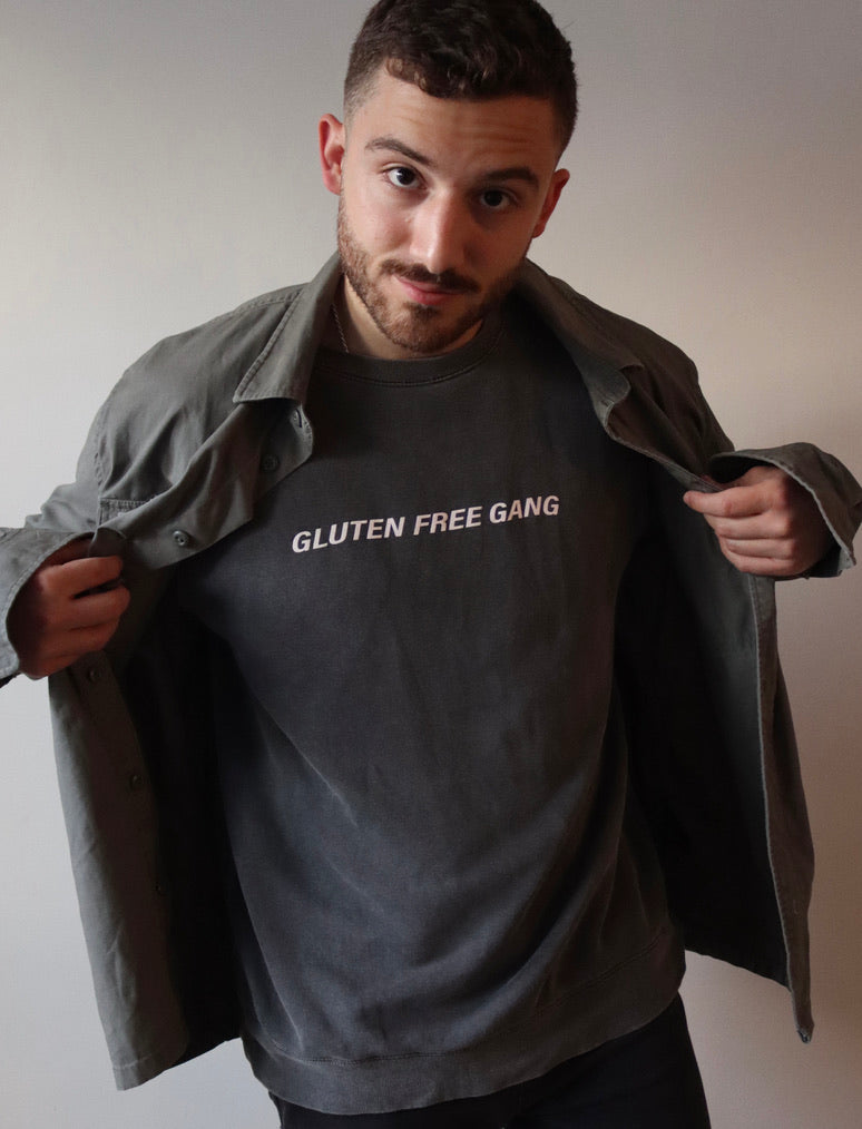 SALE | "gluten free gang" - crewneck (pigment black)