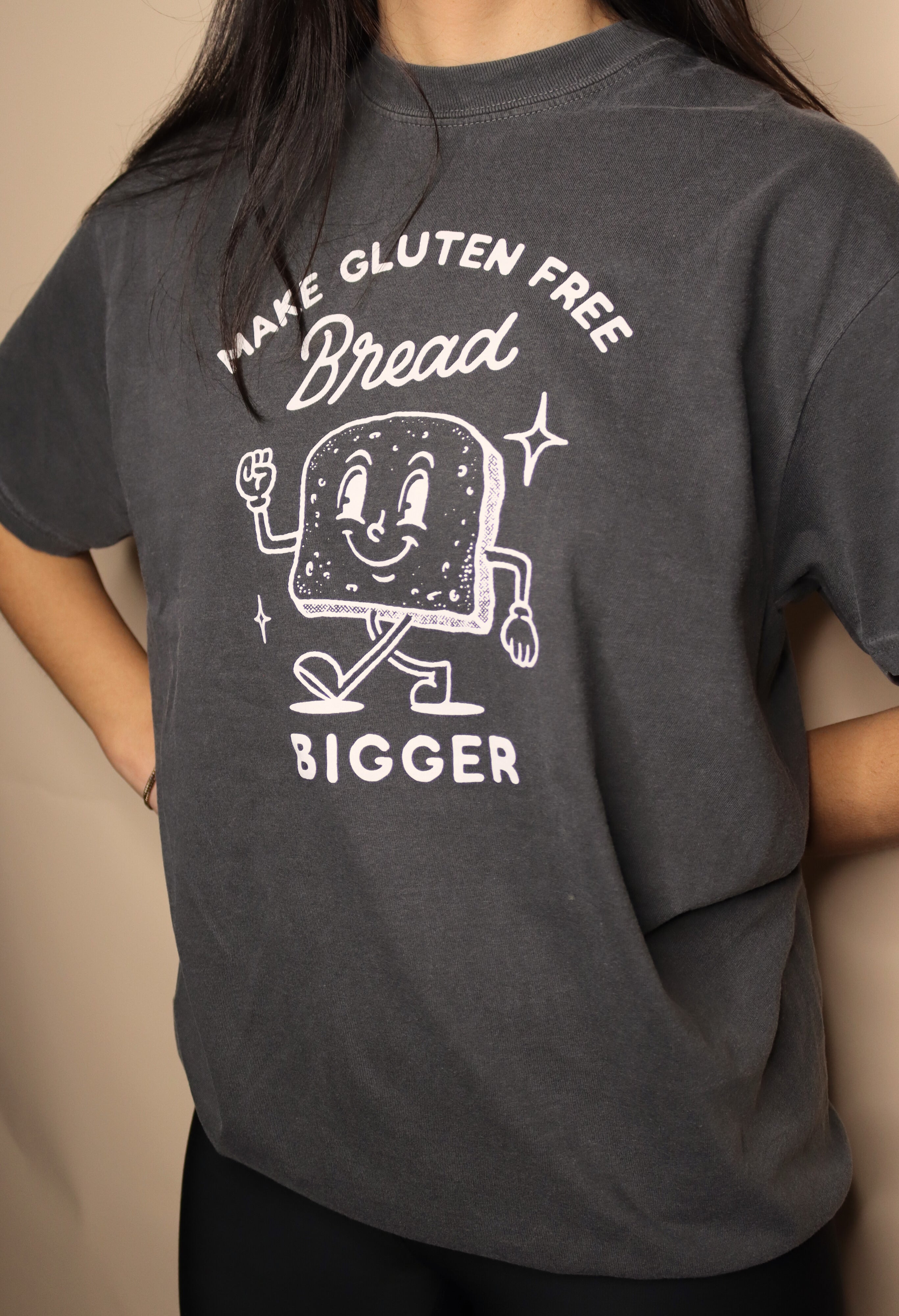 "make gluten free bread bigger" tee - pepper