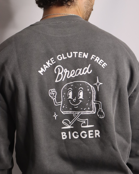 SALE | make gluten free bread bigger - crewneck (pigment black)