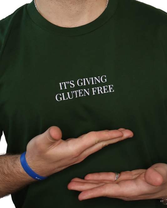 SALE | "it's giving gluten free" - short sleeve t-shirt (forest green)
