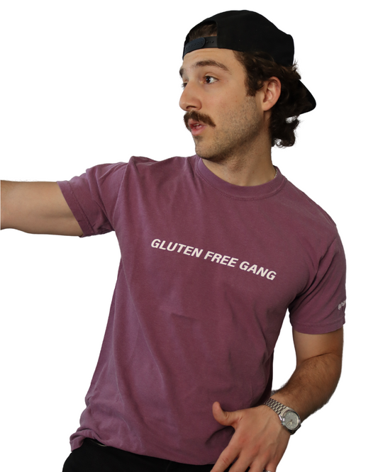 "Gluten Free Gang" Short sleeve T-Shirt (Berry) LIMITED SUPPLY