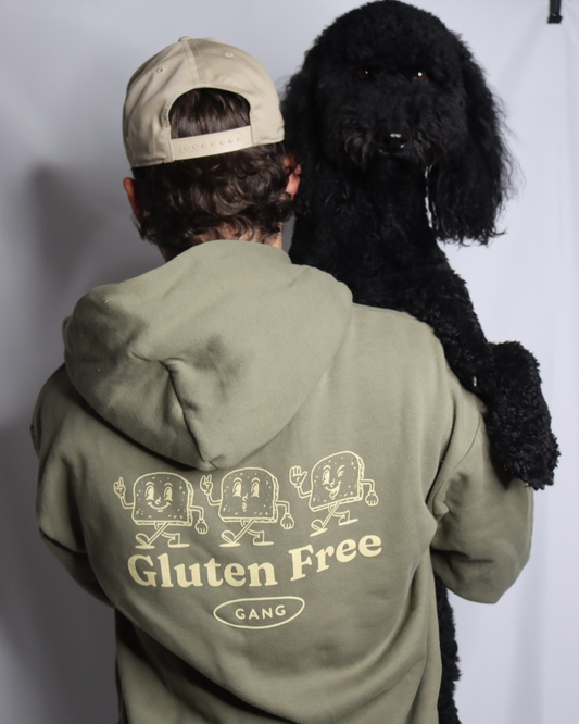SALE | "gluten free gang" - hoodie (olive)