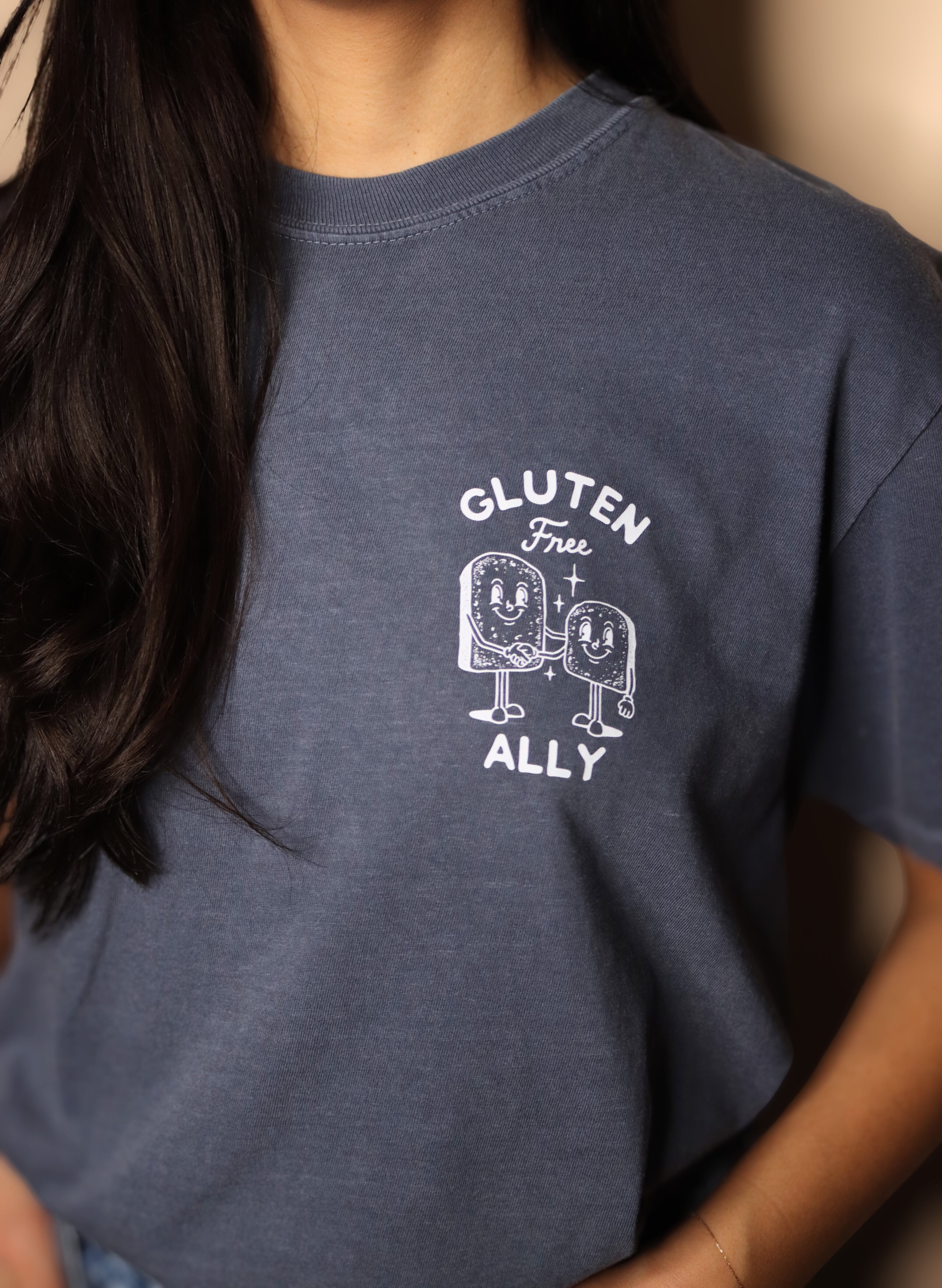 "gluten free ally" tee - denim