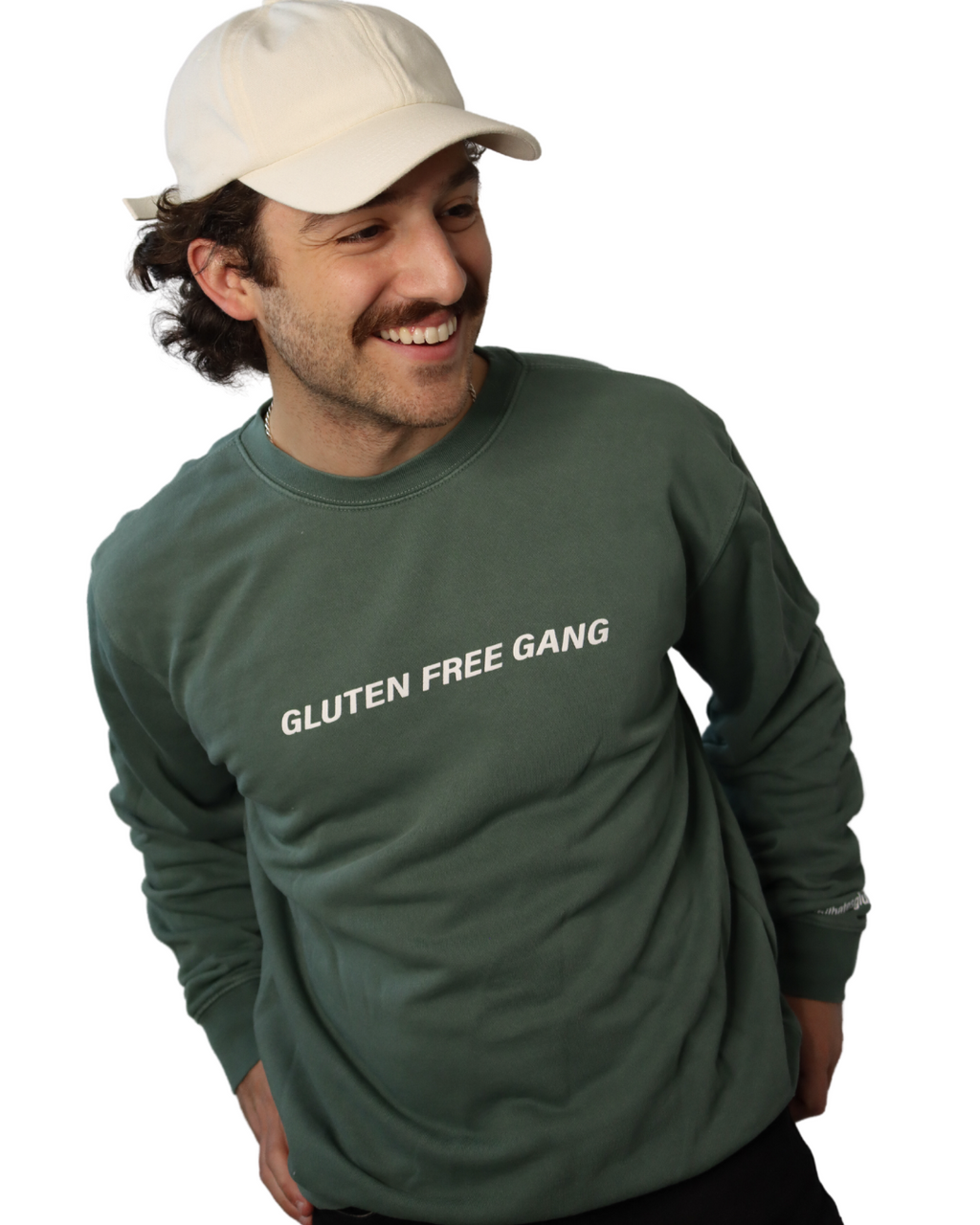 SALE | "gluten free gang" crewneck - alpine green