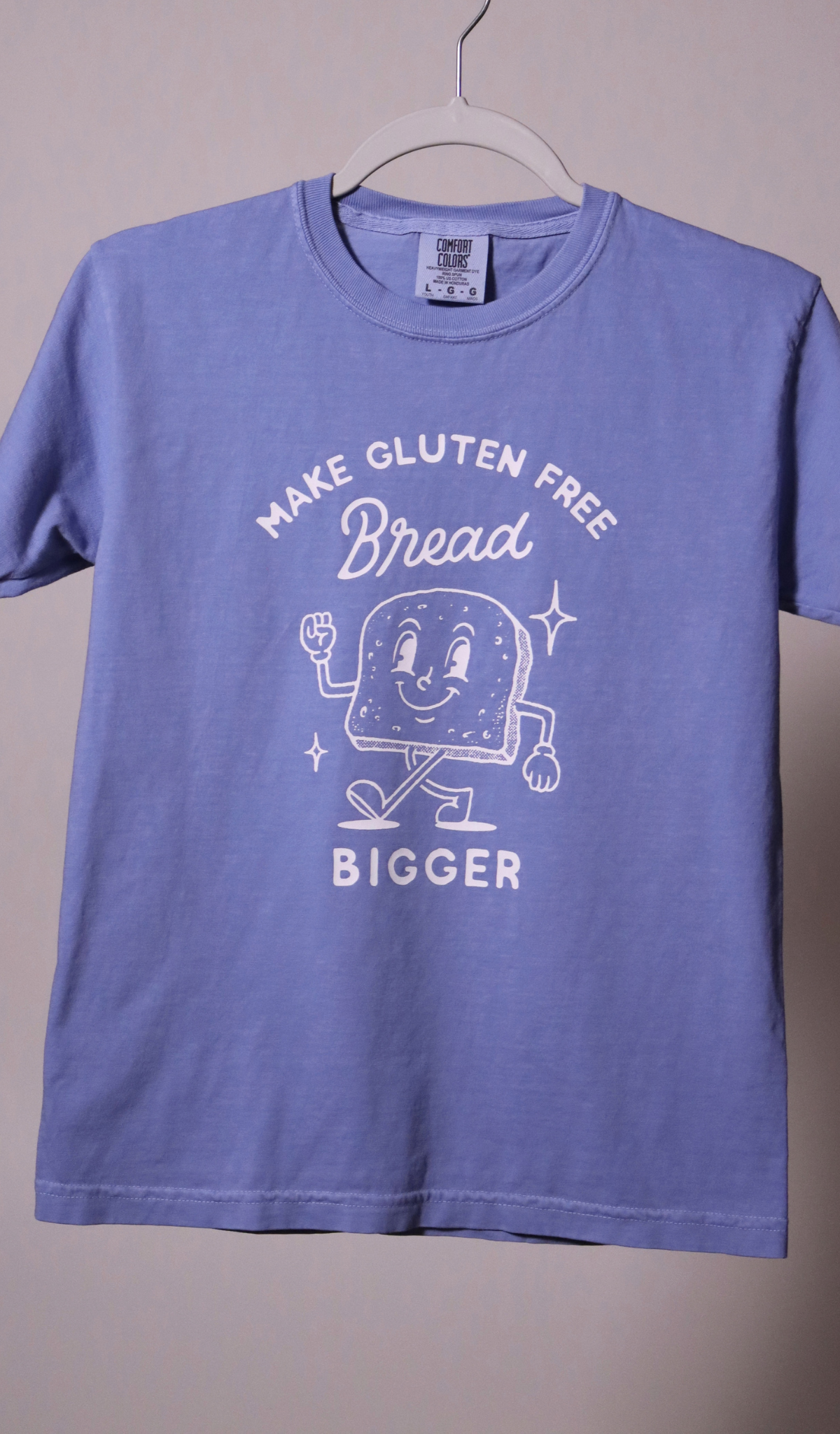 PRE-ORDER | YOUTH "make gluten free bread bigger" tee - washed denim