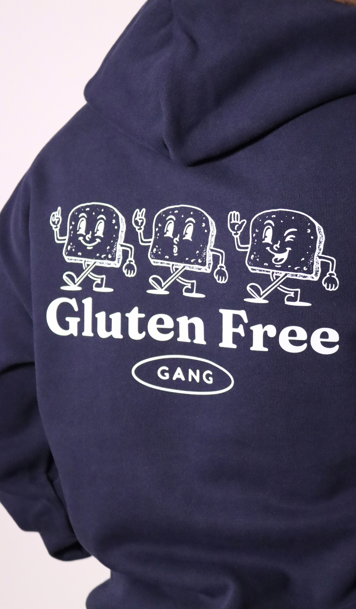 PRE-ORDER | "gluten free gang" hoodie - navy