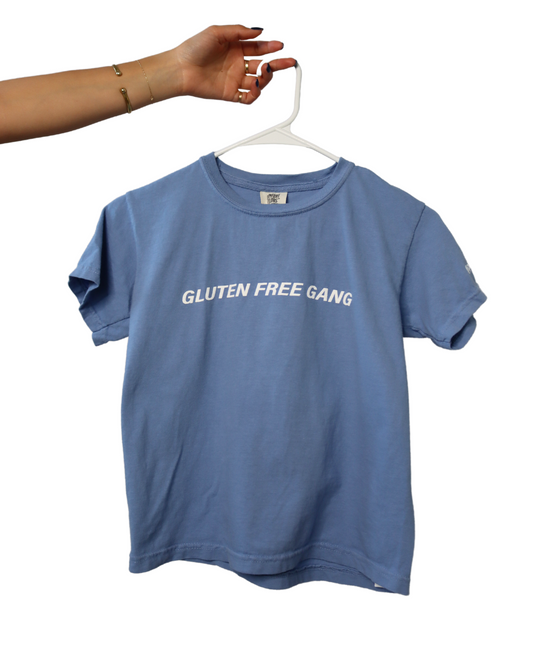 SALE | YOUTH "gluten free gang" - short sleeve t-shirt (washed denim)