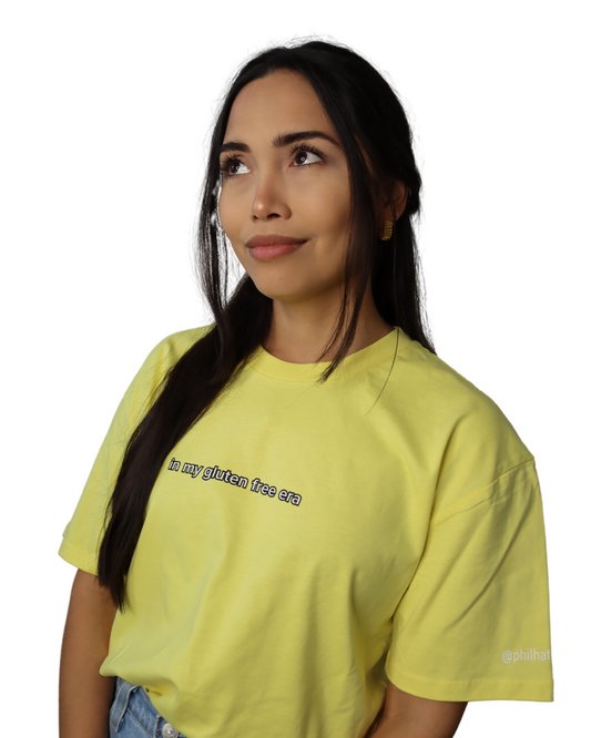 SALE | "in my gluten free era" - short sleeve t-shirt (lemon)