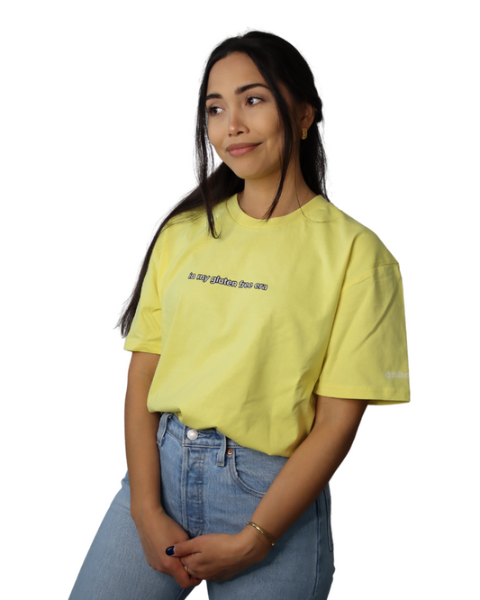 SALE | "in my gluten free era" - short sleeve t-shirt (lemon)