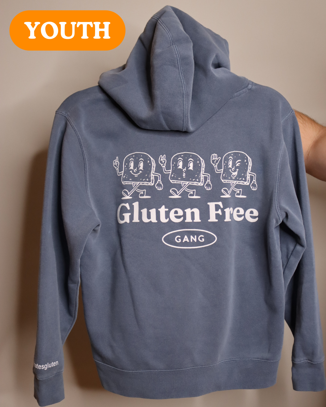 YOUTH | "gluten free gang" hoodie - pigment slate blue