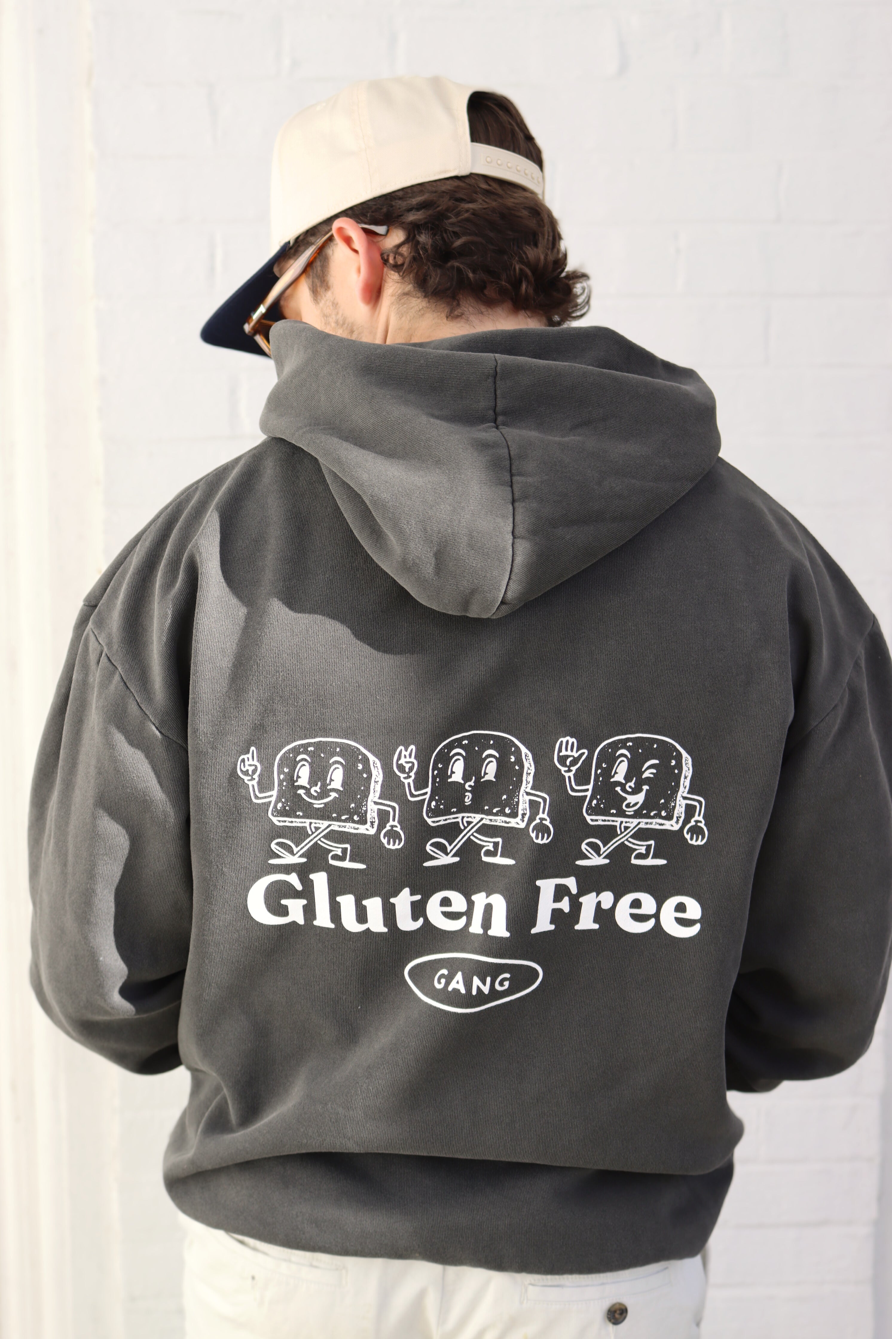 "gluten free gang" hoodie - pigment black
