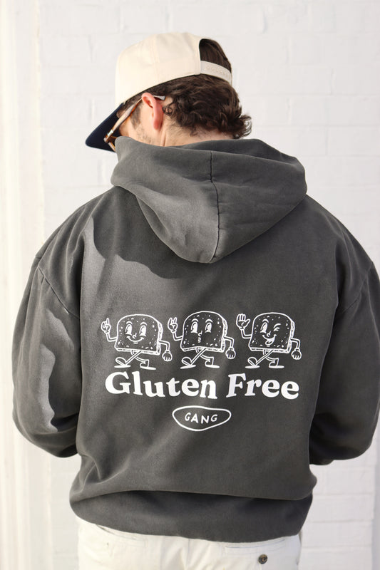 "gluten free gang" hoodie - pigment black
