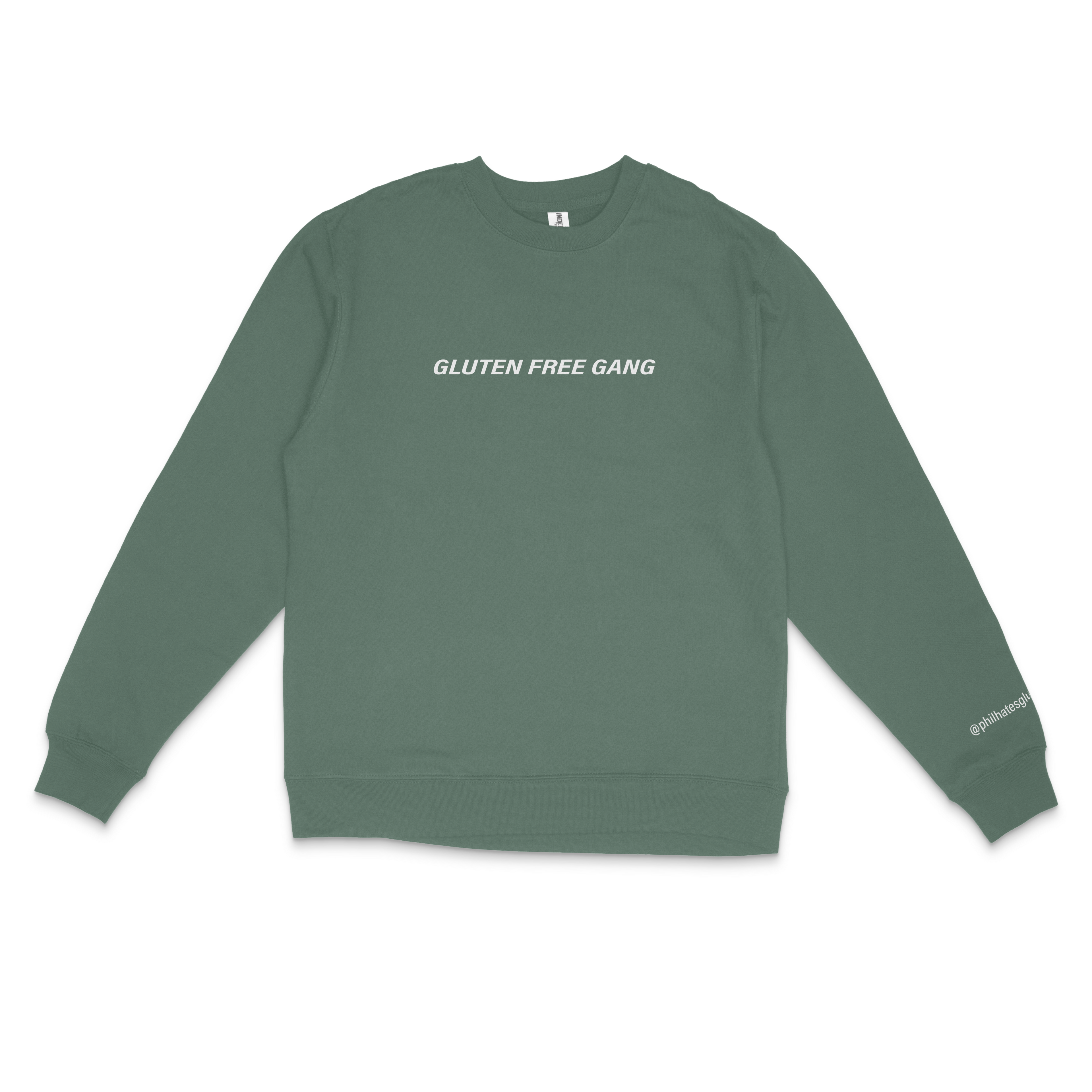 SALE | "gluten free gang" crewneck - alpine green
