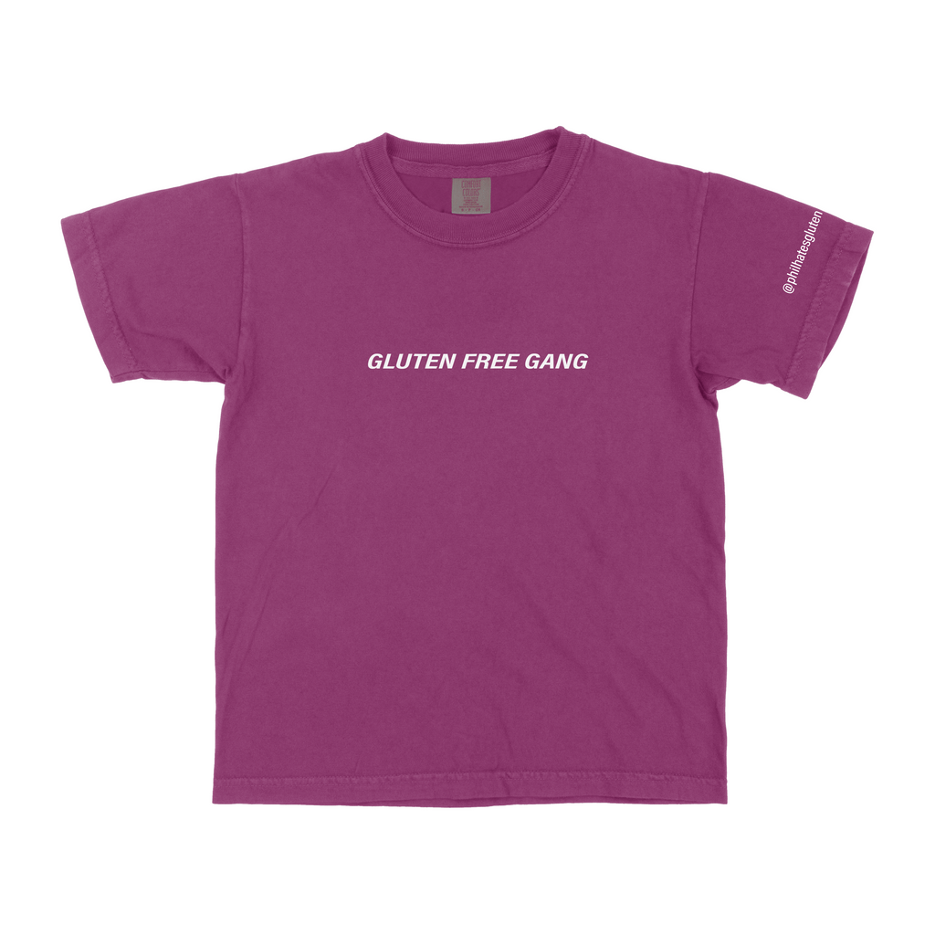 SALE YOUTH | "gluten free gang" tee - fuchsia