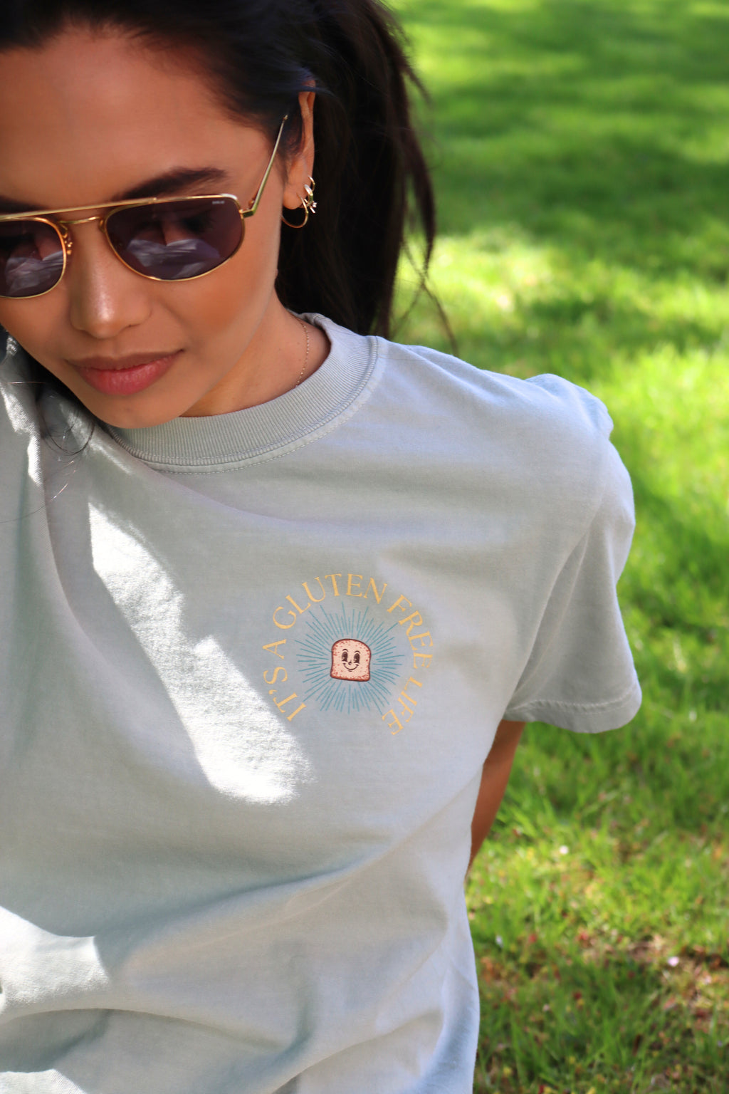 SALE | "its a gluten free life" tee - sage