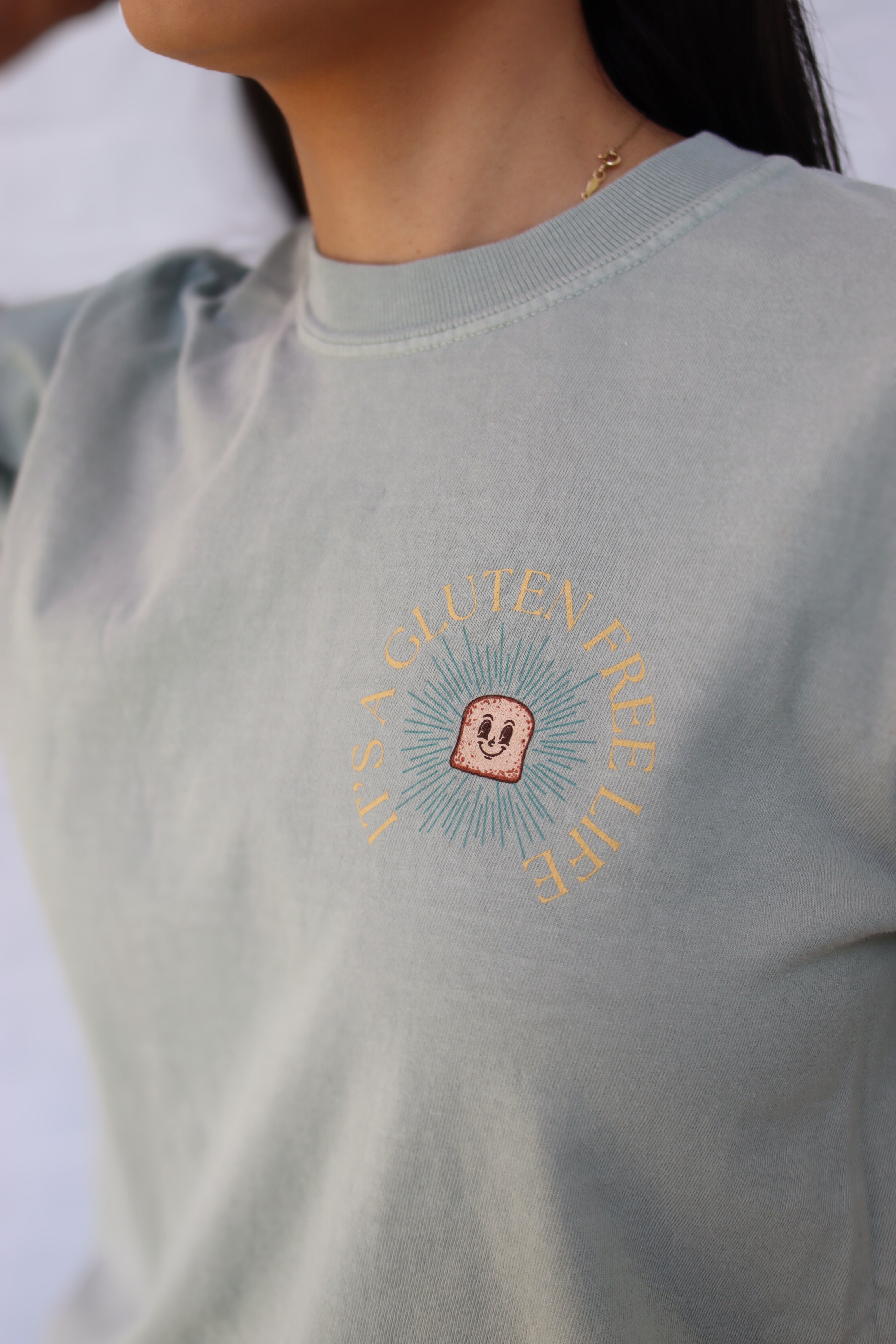 SALE | "its a gluten free life" tee - sage
