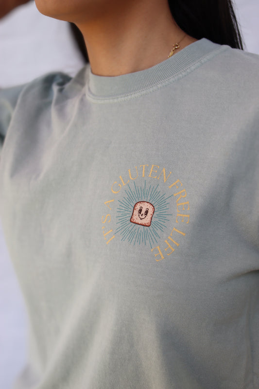 "its a gluten free life" tee - sage