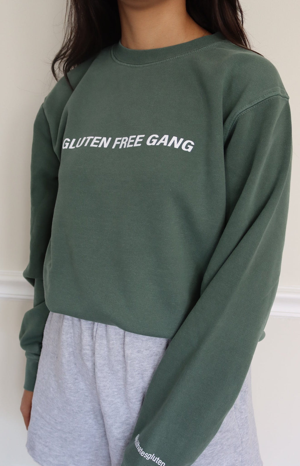 SALE | "gluten free gang" crewneck - alpine green