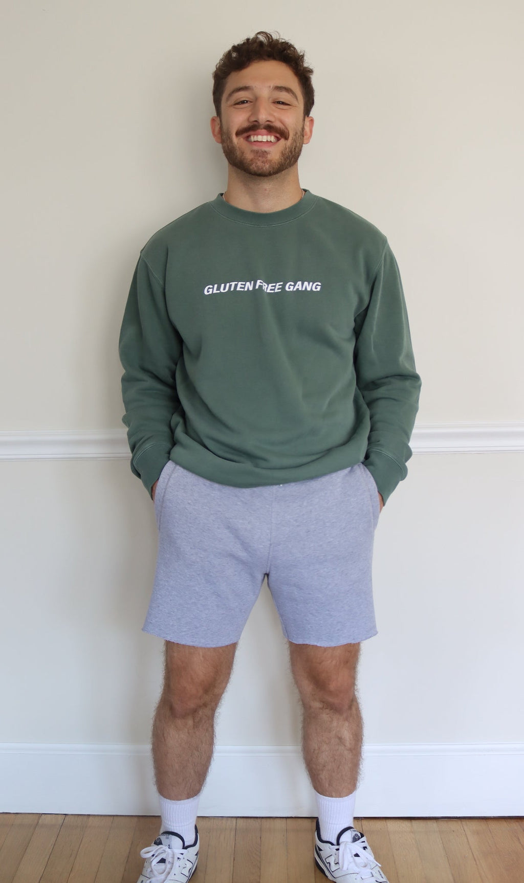 SALE | "gluten free gang" crewneck - alpine green