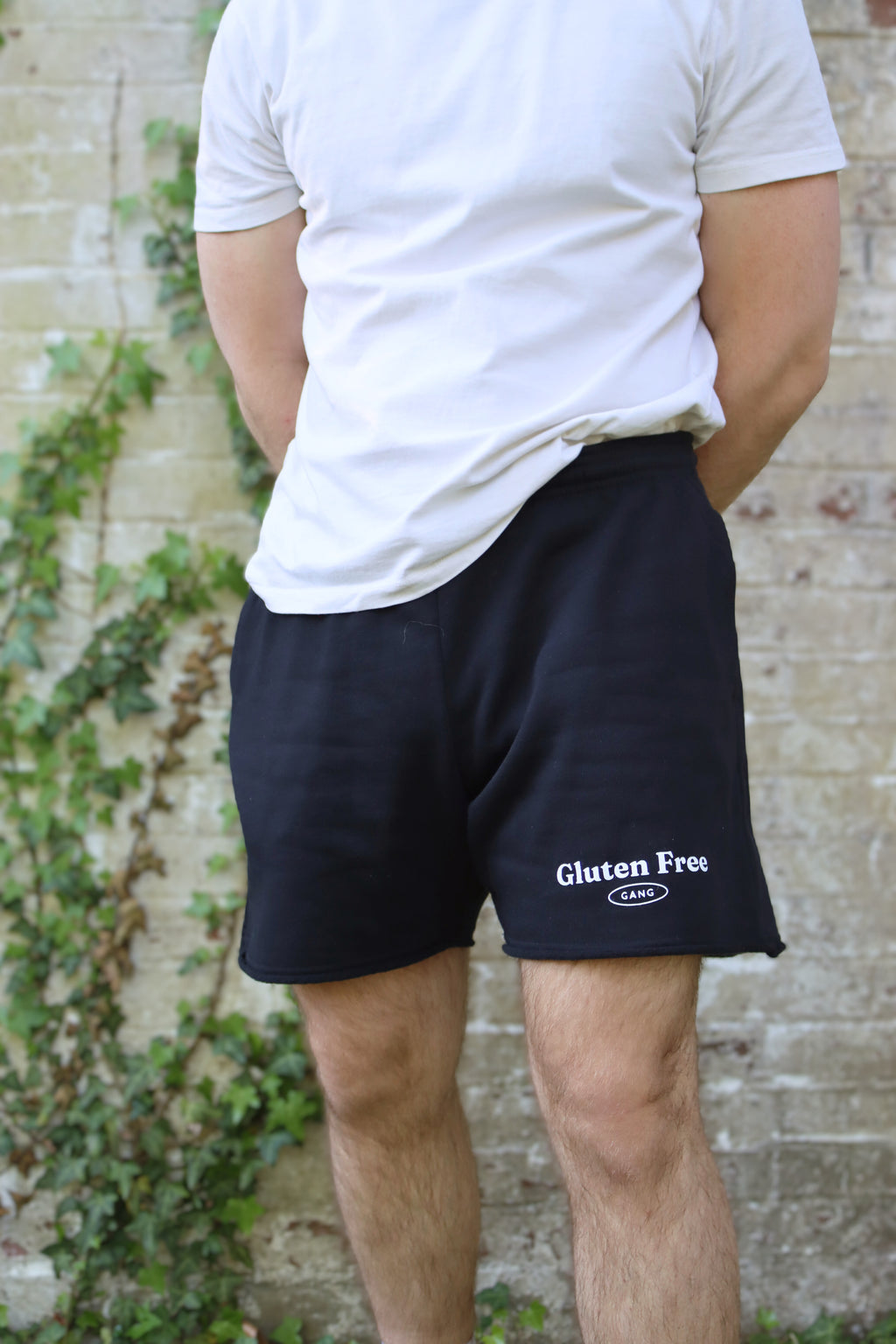 SALE | "gluten free gang" shorts - black