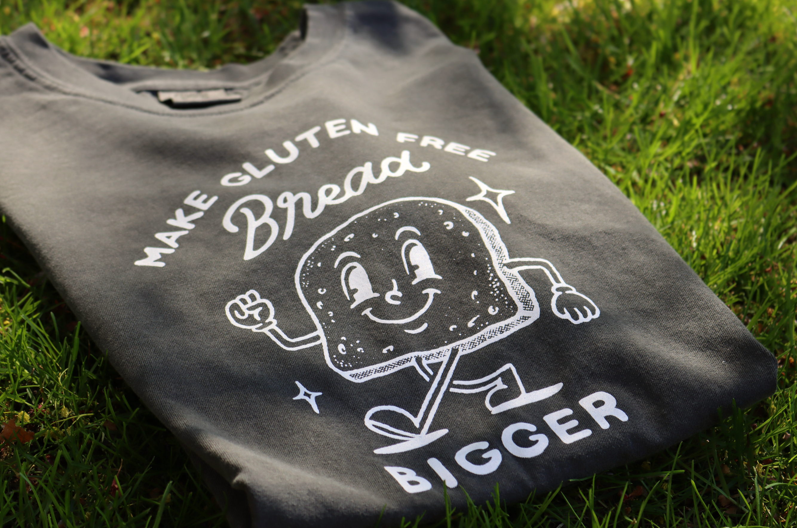 "make gluten free bread bigger" tee - pepper