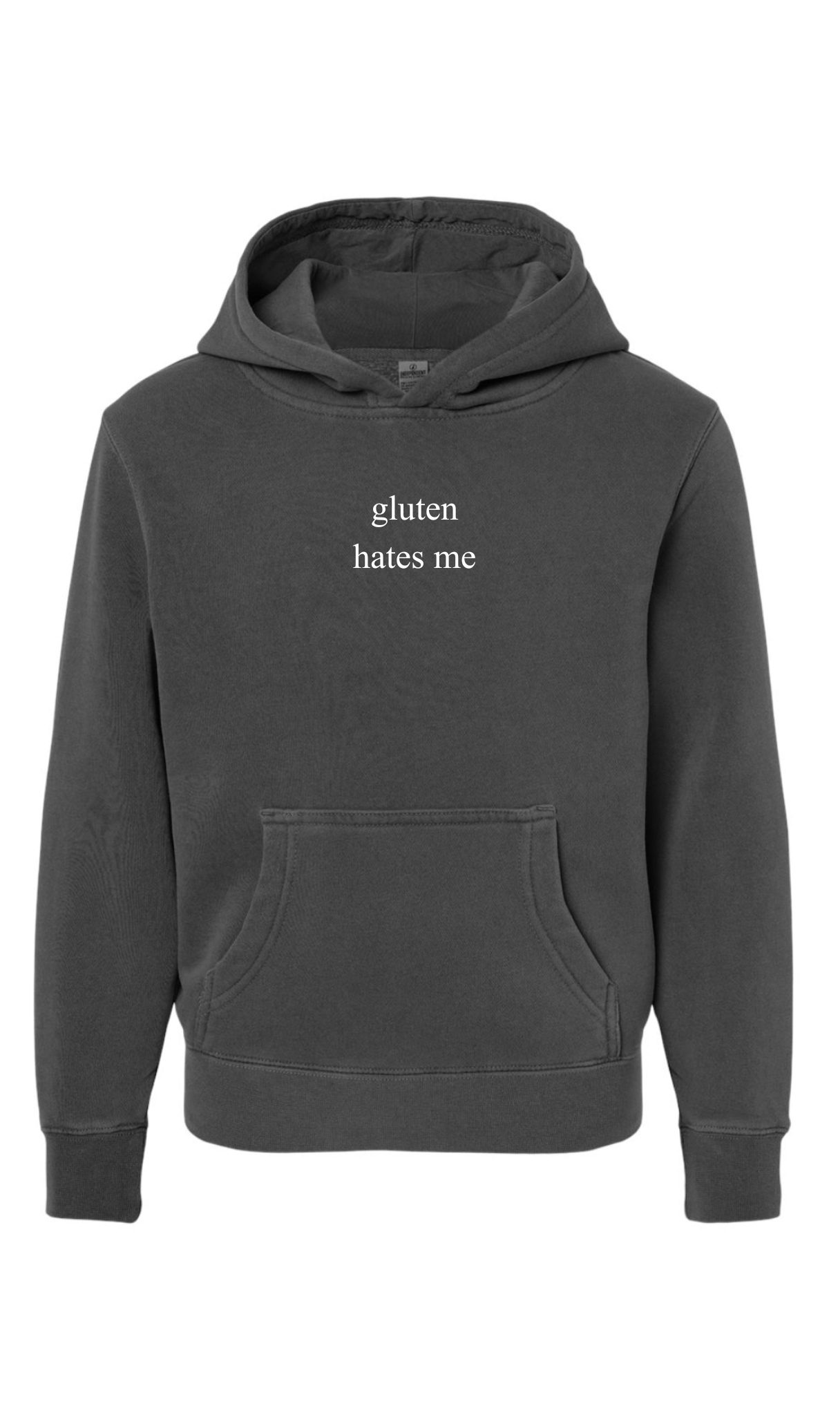 PRE-ORDER | YOUTH "gluten hates me" hoodie - pigment black