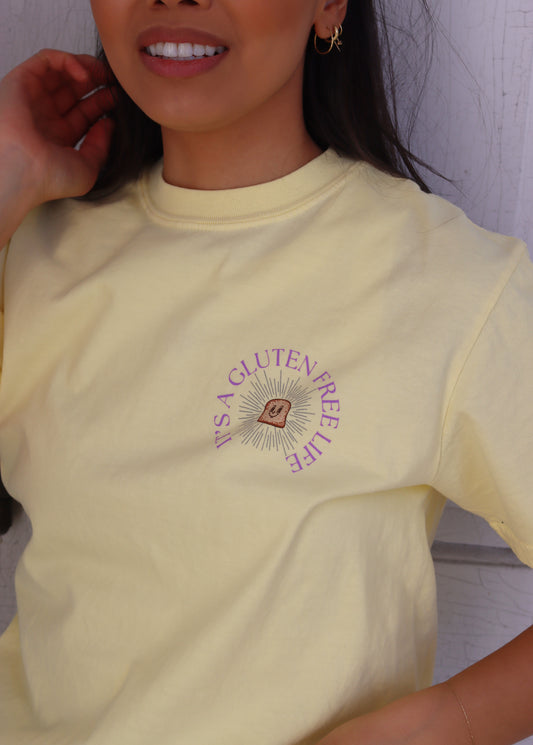 "its a gluten free life" tee - soft butter