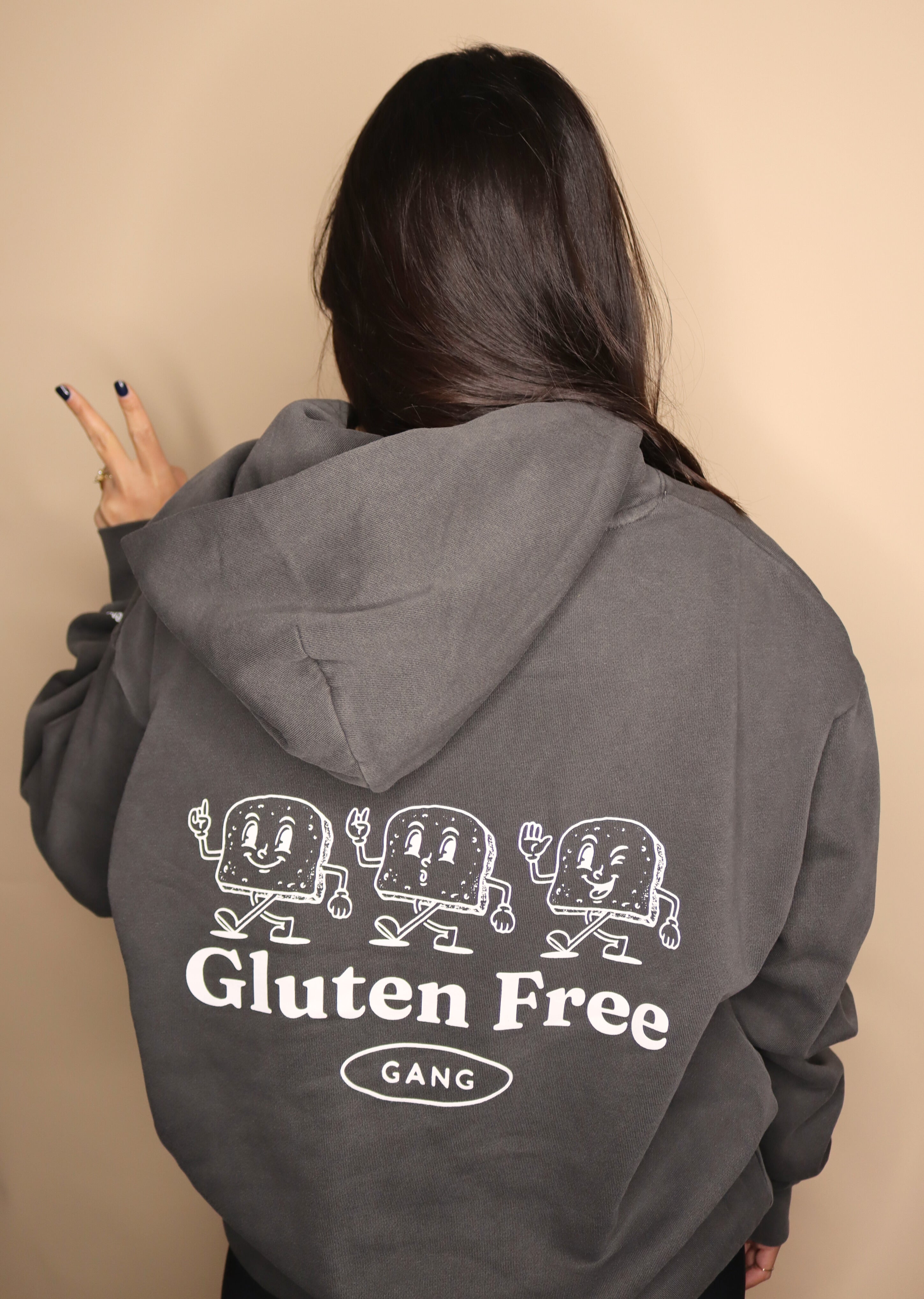 "gluten free gang" hoodie - pigment black