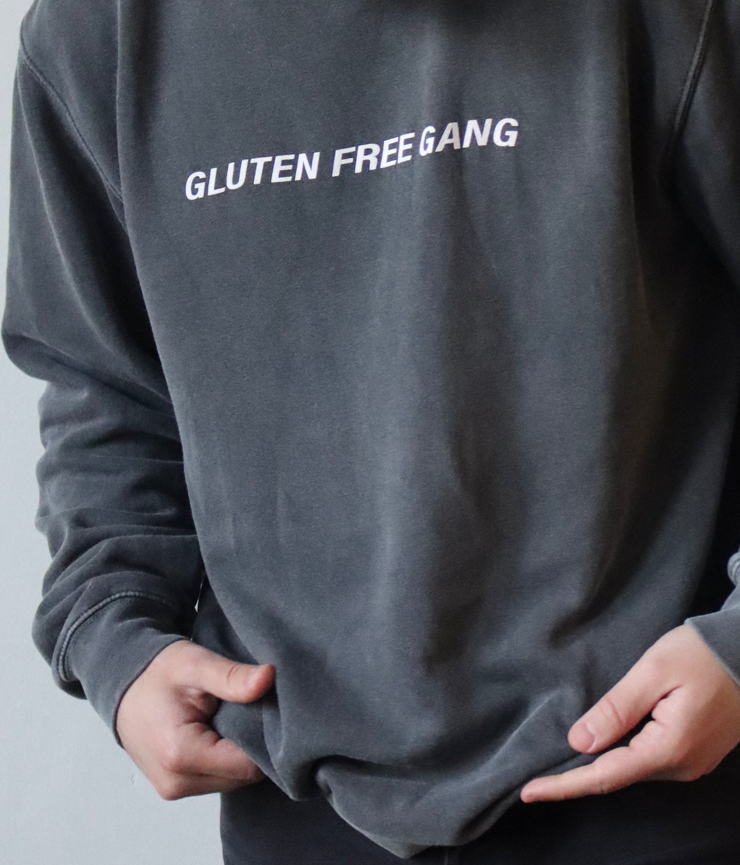 "Gluten Free Gang" Crewneck Sweatshirt (Pigment Black)