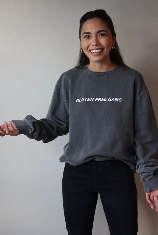 SALE | "gluten free gang" - crewneck (pigment black)