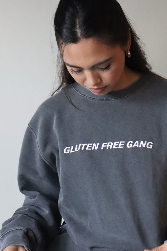 SALE | "gluten free gang" - crewneck (pigment black)