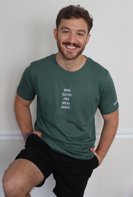 SALE | "make gluten free bread bigger" - short sleeve t-shirt (alpine green)