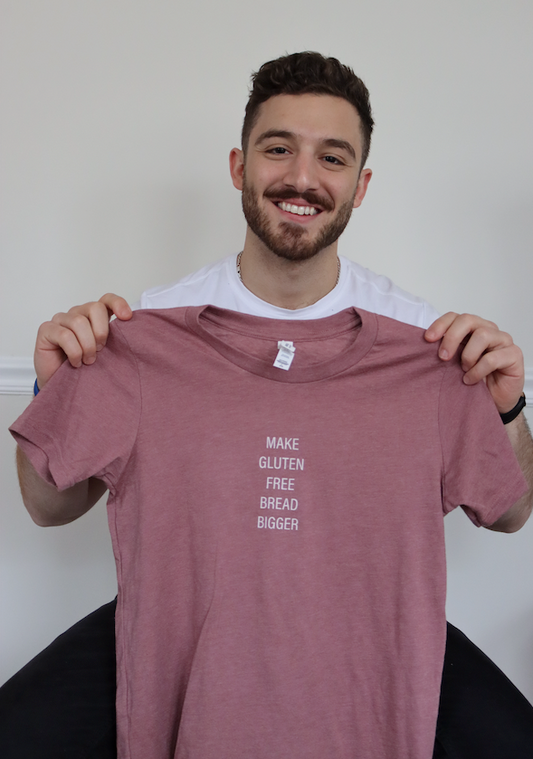 SALE | YOUTH "make gluten free bread bigger" - short sleeve t-shirt (whisky rose)